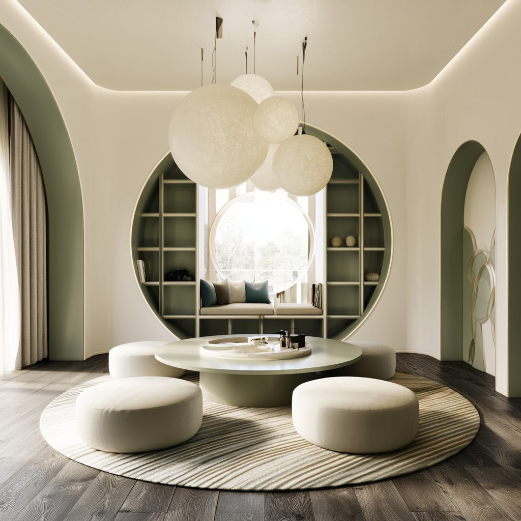 Sala d'attesa pediatrica di design con panca in nicchia