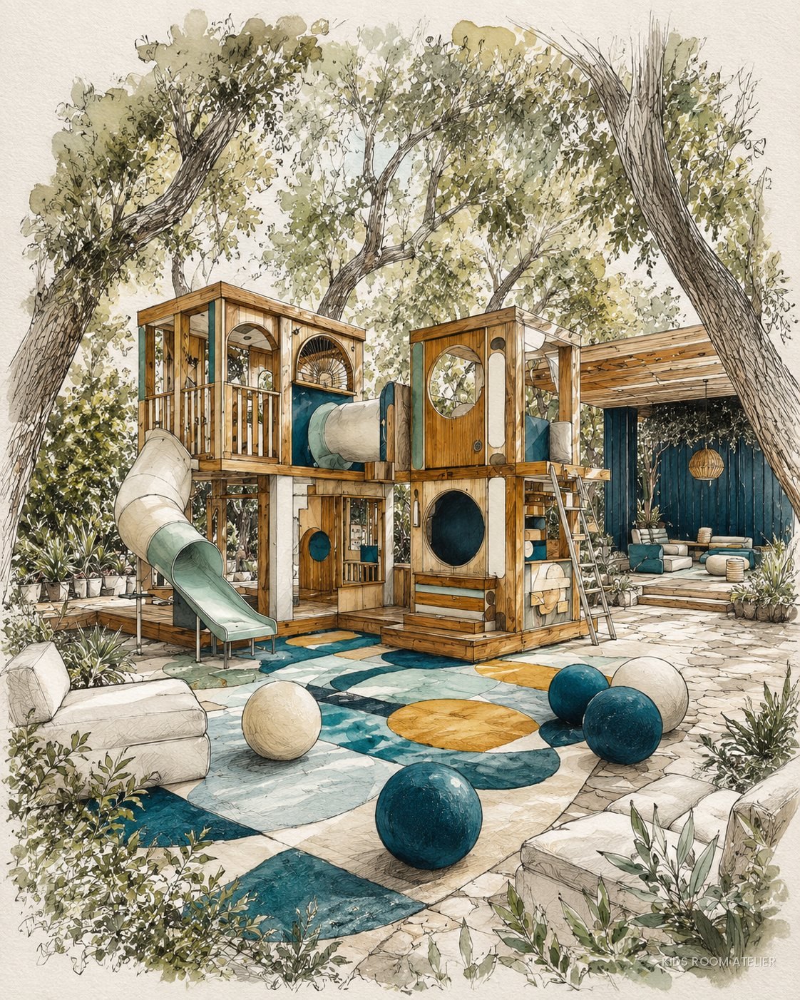 Schizzo di studio del giardino