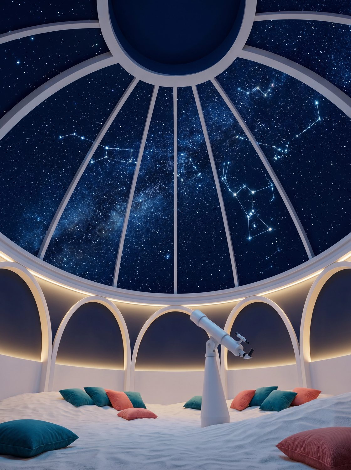 Tenda osservatorio con cupola stellata