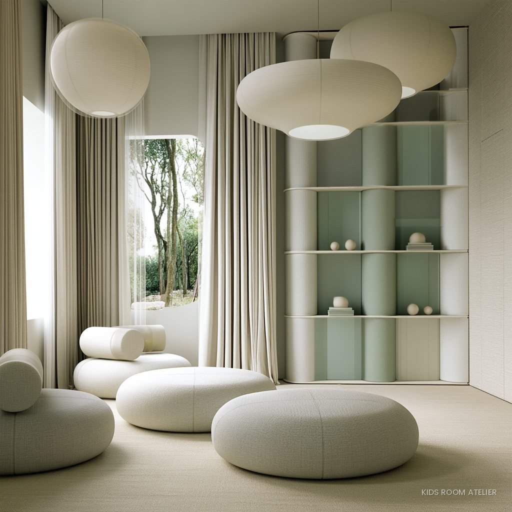 Sala zen con sedute morbide