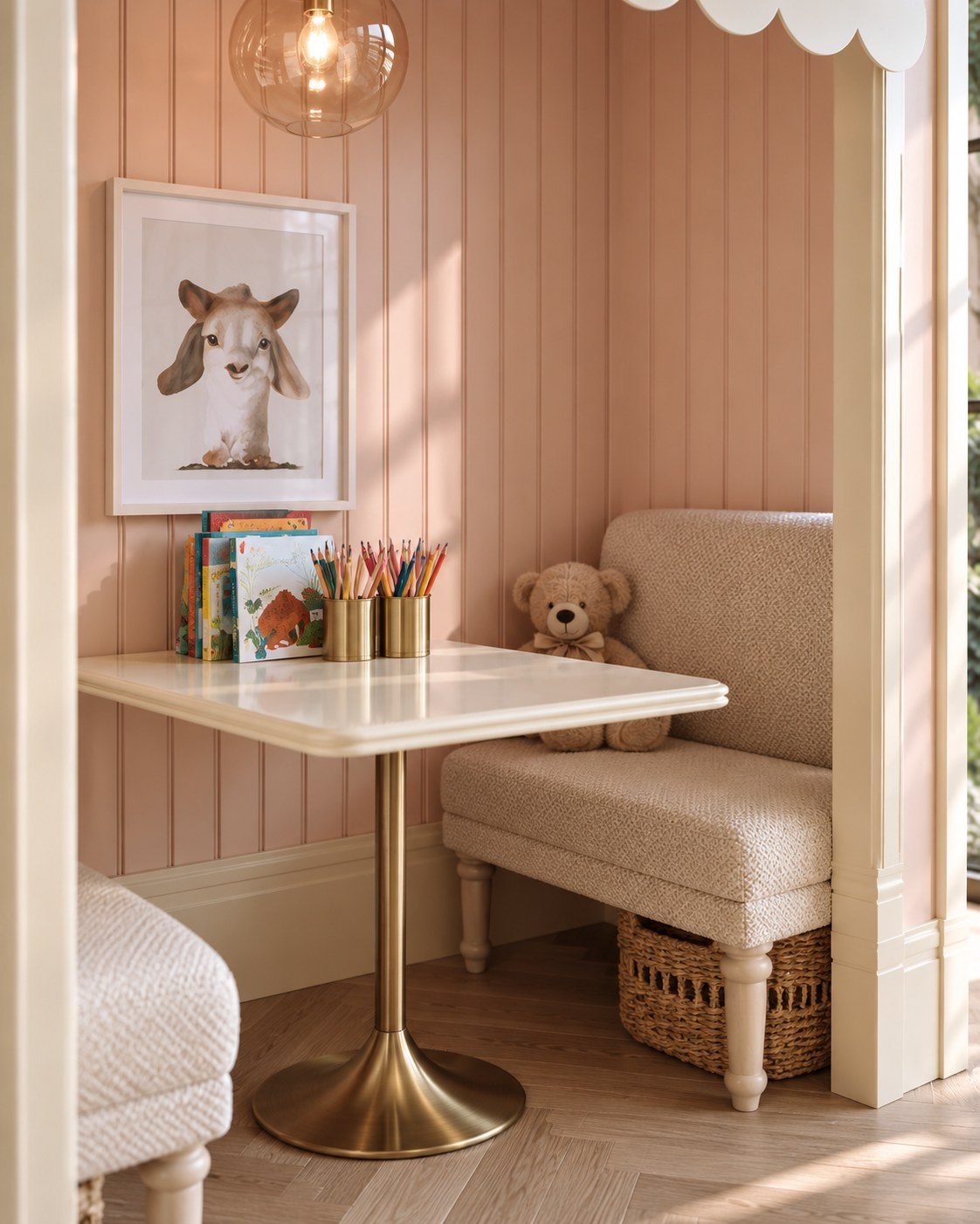 The table inside a booth